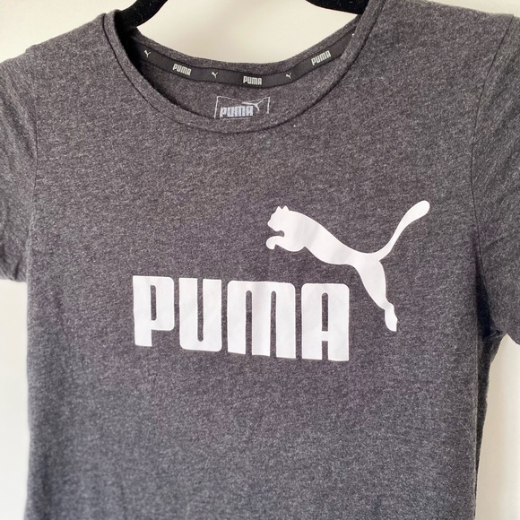 Puma Charcoal Grey Logo T-shirt - Picture 5 of 8